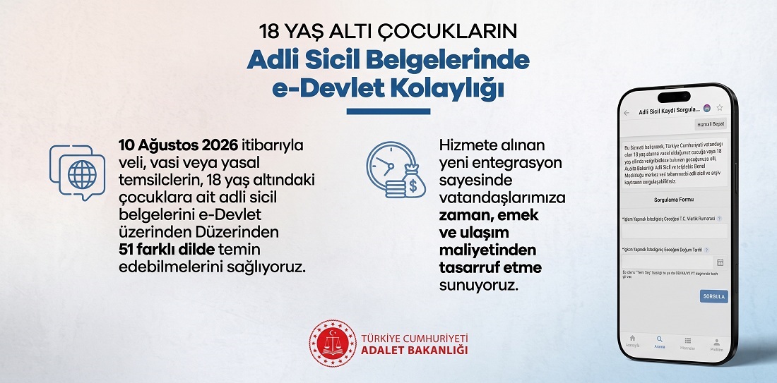 18 Yaş Altı Çocukların Adli Sicil Belgelerinde e-Devlet Kolaylığı